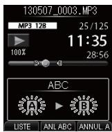 OLYMPUS DM-901 - Appuyez de nouveau sur la touche F3 (RéGL. B) lorsque le point final souhaïte pour la lecture ABC répétée est lu. - 2