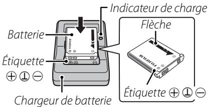 FUJIFILM JX250 - Placez la batterie dans le chargeur. - 1