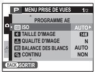 FUJIFILM JX250 - Utilisation du menu prise de vue - 1
