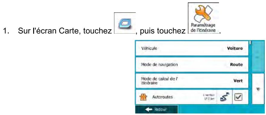 MAPPY ITI E518 CAV EUR - Modification des types de routes utilisés dans la planification d'itinétaire - 1