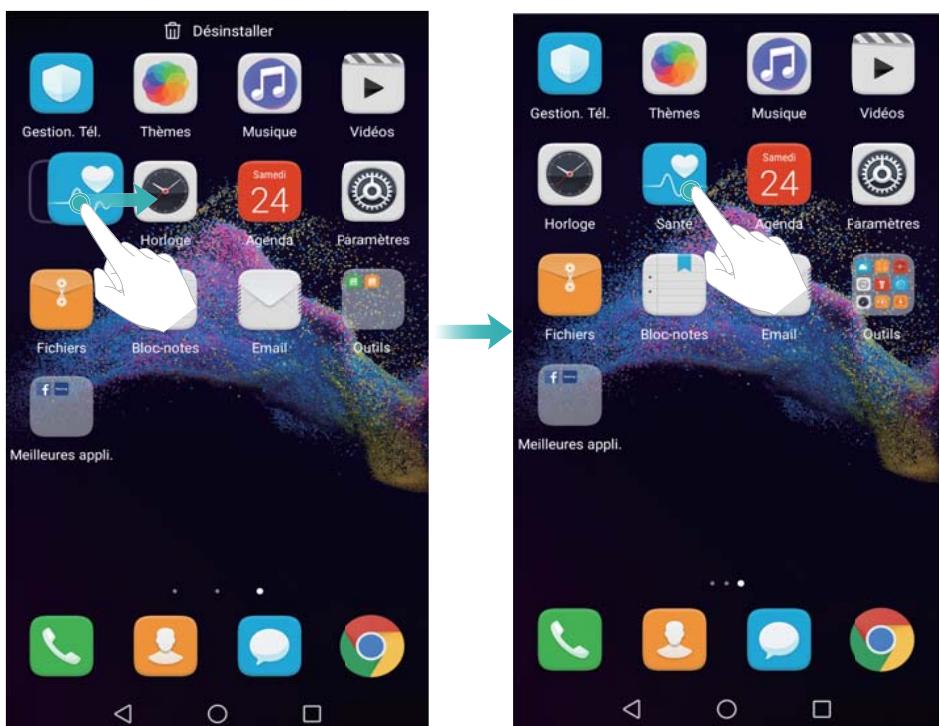 HUAWEI P8LITE2017DSBR4297547 - Déplacer les iconônes de l'écran d'accueil - 1