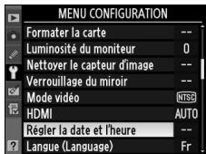 NIKON D700+24-120VR - Sélectionnez régler la date et l'heure. - 2