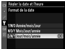 NIKON D700+24-120VR - Réglez le format de la date. - 2