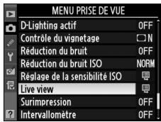 NIKON D700+24-120VR - Sélectionnez live view. - 2