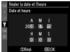 NIKON D700+24-120VR - Réglez la date et l'heure. - 2