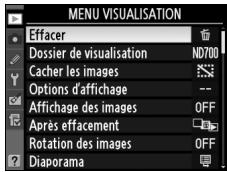 NIKON D700+24-120VR - Placez le curseur dans le menu sélectionné. - 2