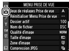 NIKON D700+24-120VR - Mettez en surbrillance l'icône du menu sélectionné. - 2
