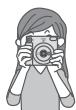 FUJIFILM INSTAX SQ1 CHALK WHITE - Tenez l'appareil photo, regardez dans le viseur de I'appareil photo pour cadrer toute composition souhaitee et appuyez sur le déclencheur. - 1