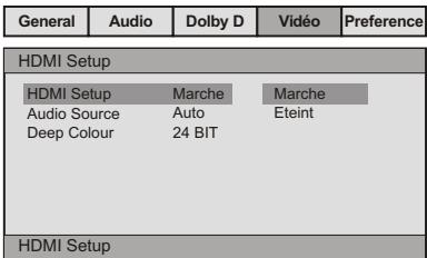 BRANDT BDVD1660 - PAGE DE CONFIGURATION HDMI - 1