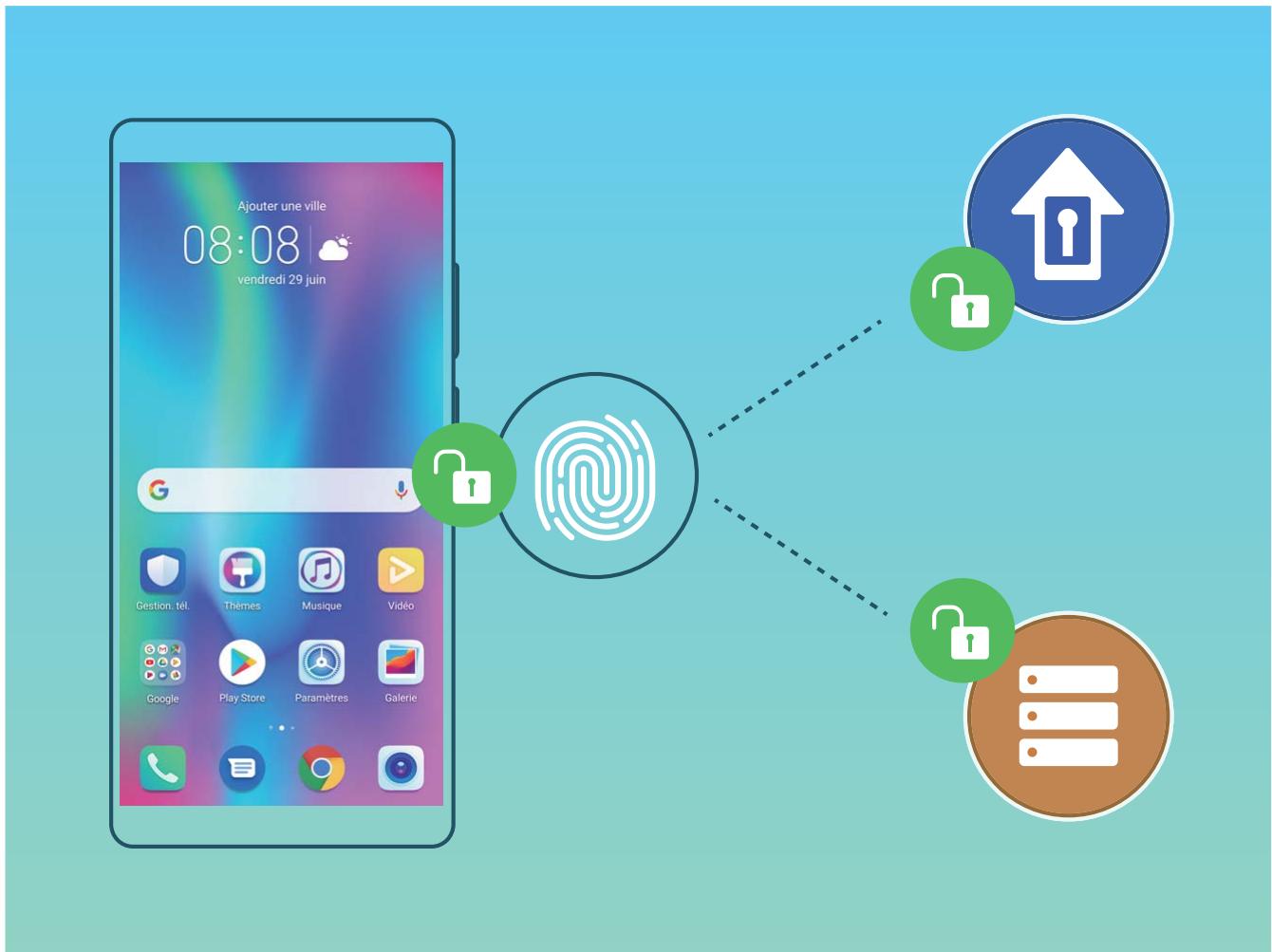HUAWEI MATE 20 LITE GOLD - Reconnaisance d'empreinte digitale : profitez d'une navigation plus rapide et d'une sécurité renforcée - 1