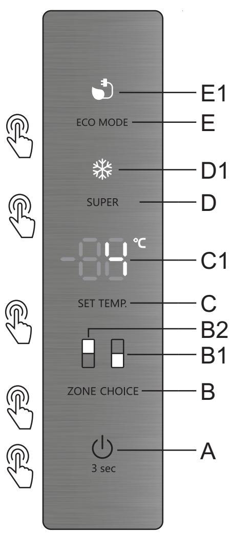 DARTY RB3ION4AW20 - (COMMANDES SUR LA PORTE DE L'APPAREIL) - 1