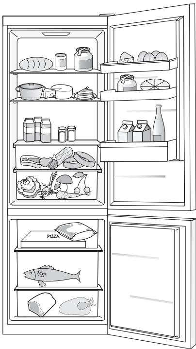 DARTY RB3ION4AW20 - Partie réfrigérateur - Clayettes et tiroirs : - 1
