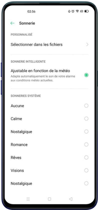 OPPO RENO 4 128GO BLEU - Paramètres d'affichage de l'heure - 1