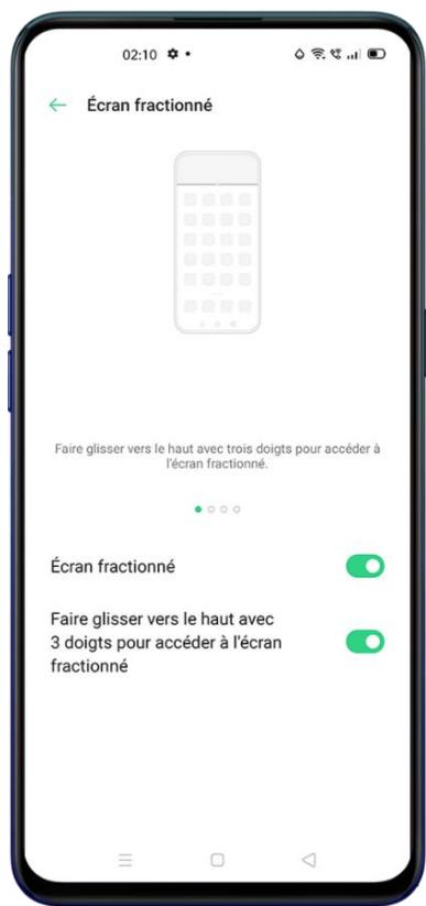 OPPO RENO 4 128GO BLEU - Régler l'écran fractionné - 1