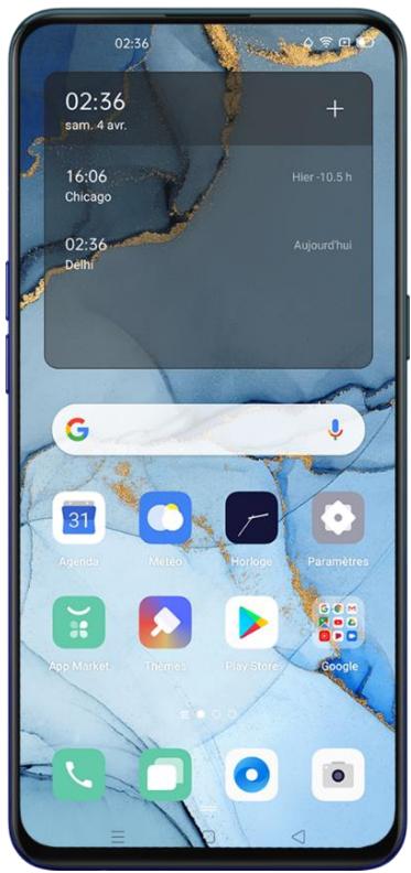 OPPO RENO 4 128GO BLEU - Ajouter une horloge - 1