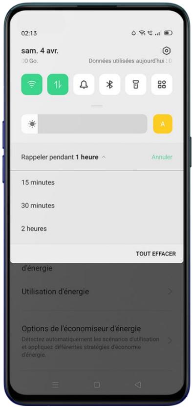 OPPO RENO 4 128GO BLEU - Programmer un rappel - 1
