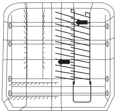 AEG F 40760 - Variante 2: le support à assiettes à droite du panier inférieur est rabattable vers la gauche - 4