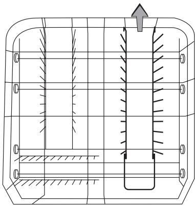 AEG F 40760 - Variante 2: le support à assiettes à droite du panier inférieur est rabattable vers la gauche - 3