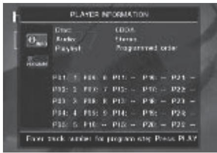 HARMAN KARDON DVD47 - Utilisation du menu Player Information - 3