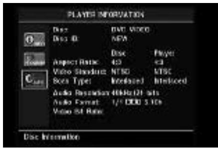 HARMAN KARDON DVD47 - Utilisation du menu Player Information - 2