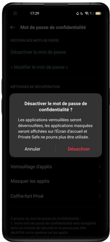 OPPO NUSFINDX3PRO - Désactiver le mot de passe de confidentialité - 1