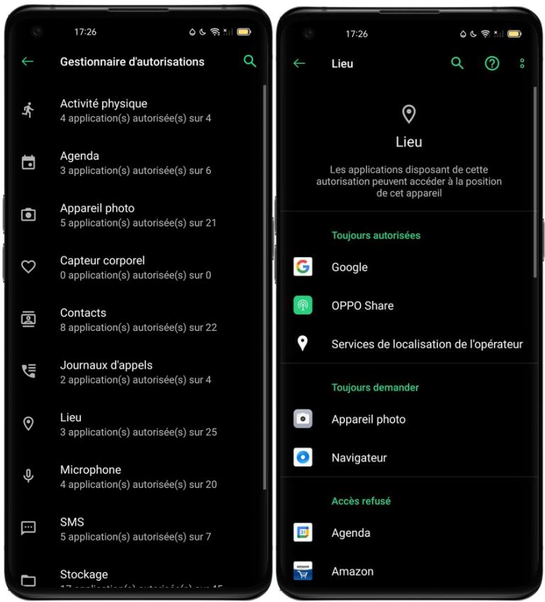 OPPO NUSFINDX3PRO - Gérer les autorisations d'application - 1