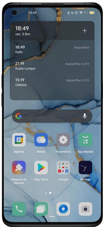 OPPO NUSFINDX3PRO - Ajouter l'horloge d'un fuseau horaire - 1