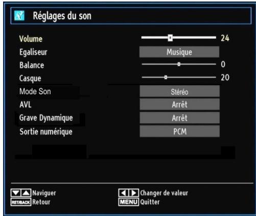 WESTLINE WL32HD11 - Configuration des paramètres sonores - 1