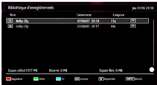WESTLINE WL32HD11 - Bibliothèque des enregistrements - 1