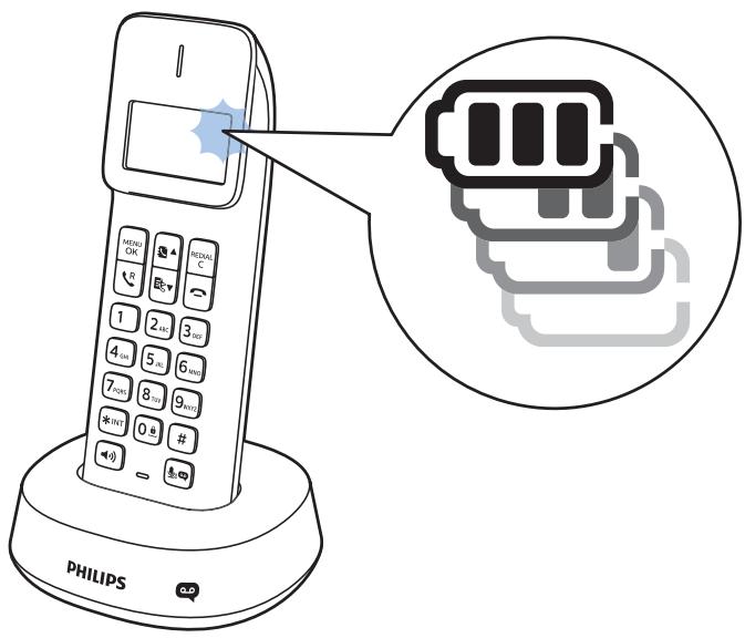 PHILIPS D146 DUO REP WHITE - Vérification du niveau de charge de la batterie - 1