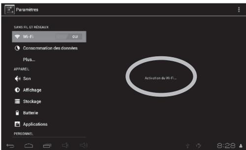 LEXIBOOK MFC375FRY - Comment activer la fonction Wi-Fi de la tablette - 5