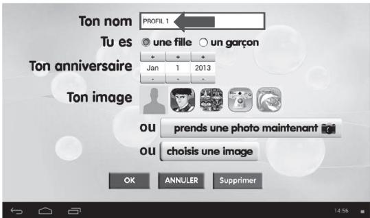 LEXIBOOK MFC375FRY - Pour creer un nouveau profil - 3