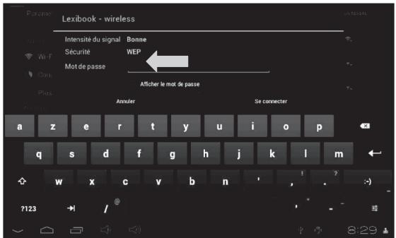 LEXIBOOK MFC375FRY - Comment activer la fonction Wi-Fi de la tablette - 7