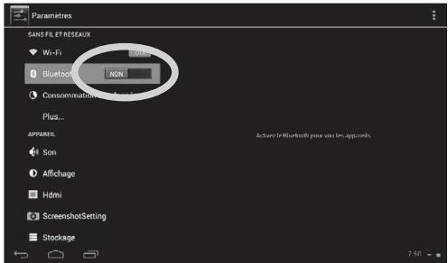 LEXIBOOK MFC375FRY - Comment activer le Bluetooth® de la tablette - 4
