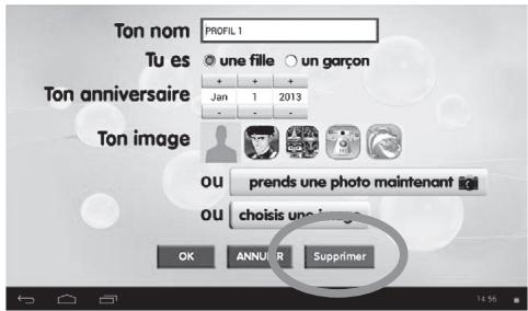 LEXIBOOK MFC375FRY - Pour supprimer un profil - 2