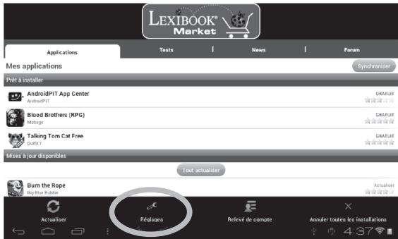 LEXIBOOK MFC375FRY - - Changer la langue du Lexibook® Market - 1