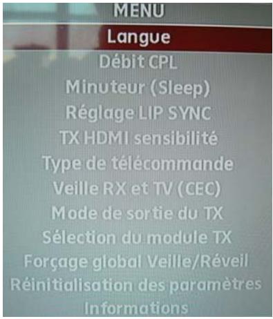 CGV TRANSMETTEUR 80820 - Description des menus - 1