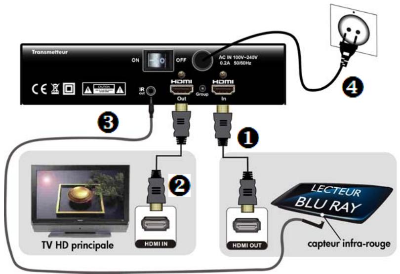 CGV TRANSMETTEUR 80820 - Etape 1: Branchement de l'appareil HD sur le transmetteur - 1