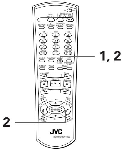 JVC XV-FA92 - Pour changer la langue ou le son audio [AUDIO] DVD DVD Video CD - 1
