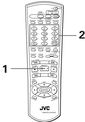 JVC XV-FA92 - Pour repérer la scene désirée à partir du menu d'un CD Video avec PBC (Pilotage de Lecture) - 1