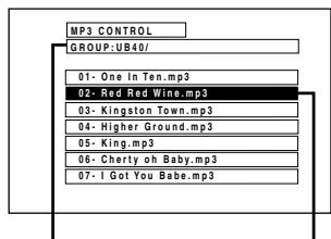 JVC XV-FA92 - Spécification du groupe et de la plage désirés MP3 - 3