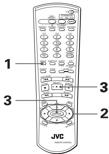 JVC XV-FA92 - Pour sélectionner un angle de séquence à partir de la liste d'angles affichée [ANGLE] - 1
