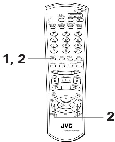 JVC XV-FA92 - Pour sélectionner un angle de scène à partir de l'écran normal [ANGLE] - 1