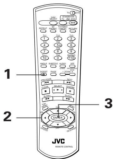 JVC XV-FA92 - Pour repérer la scene désirée à partir de l'affichage [DIGEST] - 2