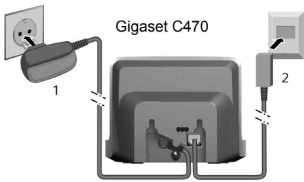 SIEMENS Gigaset C470 C475 - Raccordement de la base - 1