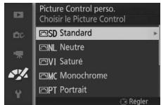 NIKON 1S1BK + 11-27.5 +30-110 - Sélectionnez un Picture Control. - 1