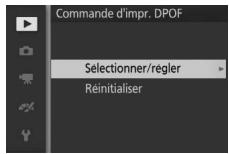 NIKON 1S1BK + 11-27.5 +30-110 - Creation d'une commande d'impression DPOF: réglage d'impression - 1