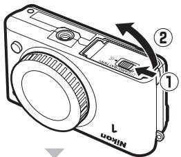 NIKON 1S1BK + 11-27.5 +30-110 - Insérez l'accumulateur et une carte mémoire. - 1