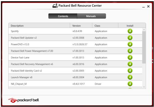 PACKARD BELL ESYN TE69BMP-2920461 - Réinstaller les pilotes et les applications - 2