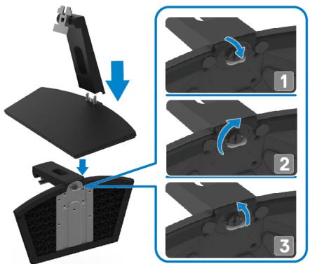 DELL SE2419H - Pour attacher le socle de moniteur : - 1